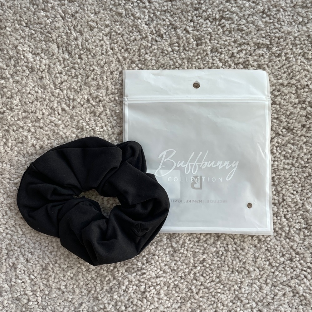 Buffbunny Onyx Black Butter Scrunchie - NEW Hair Accessory Workout Active